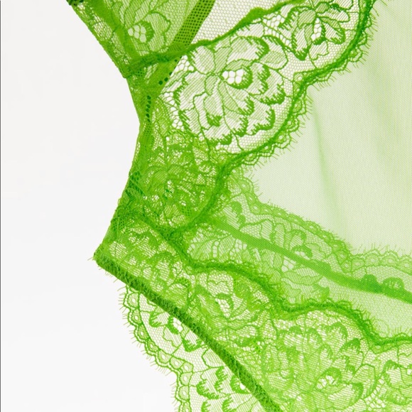 Lace bodysuit neon green - Picture 3 of 4